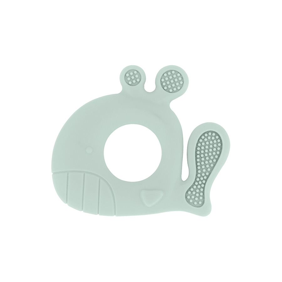 Anneau de dentition en silicone Baleine Mint - Babyfive Maroc